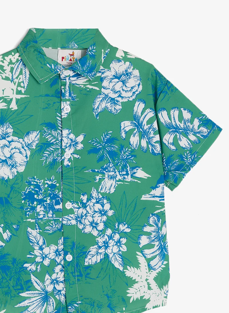 Pinata  Tropical Print Cotton Resort Shirt for Men | Best Price UAE